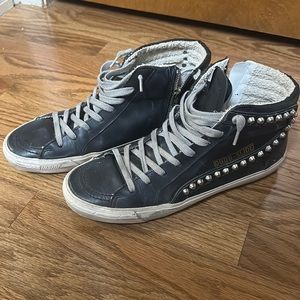 GOLDEN GOOSE Slide High Top Sneaker/Black/Size 40